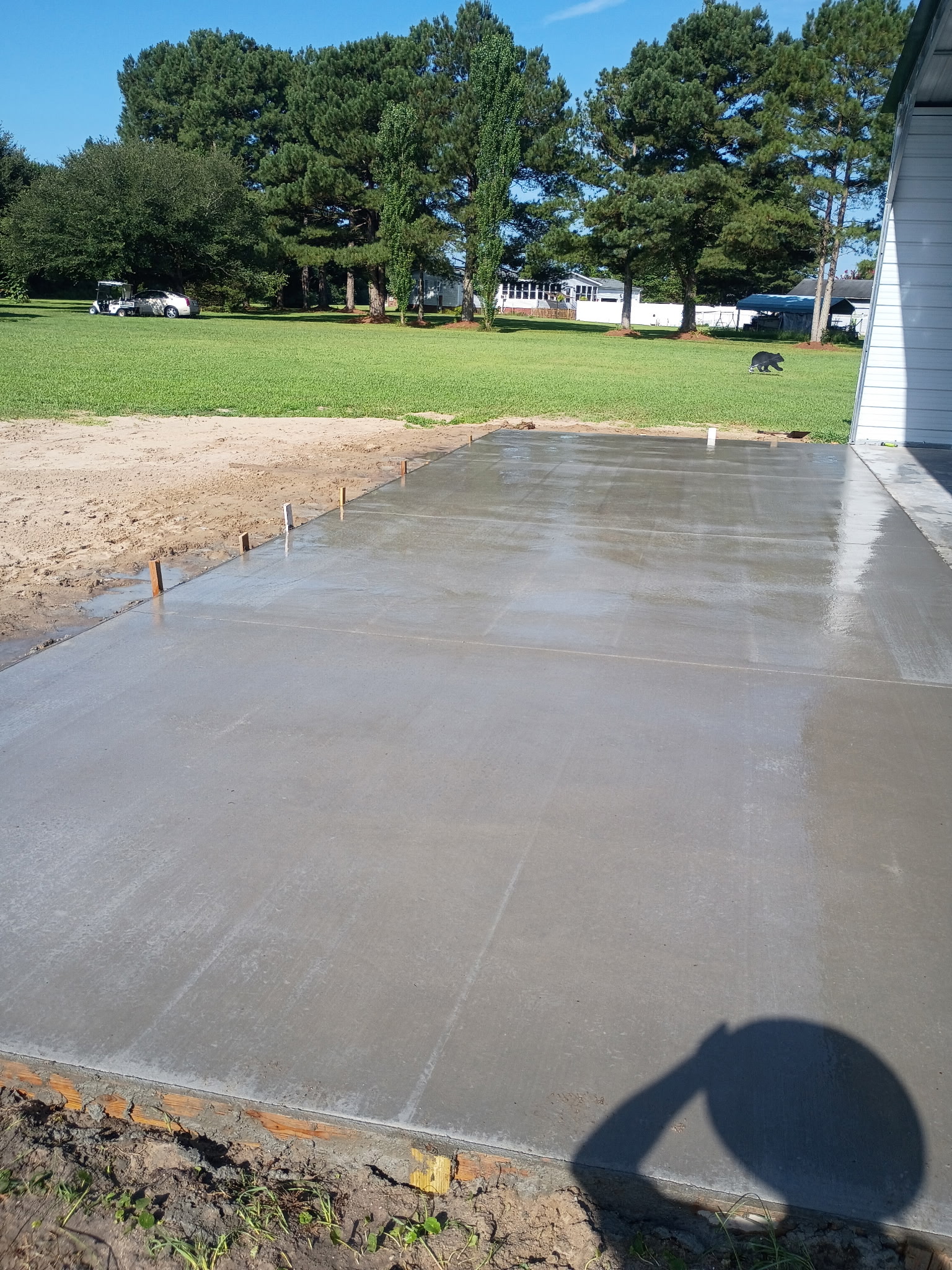 Residential concrete driveway poured in Coastal NC